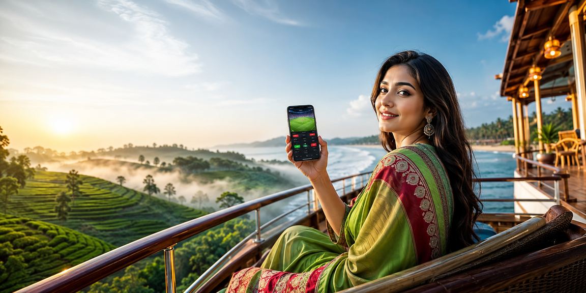 কক্সবাজারে মোবাইলে স্পোর্টস বেটিং উপভোগ করছেন একজন বাংলাদেশি বেটার